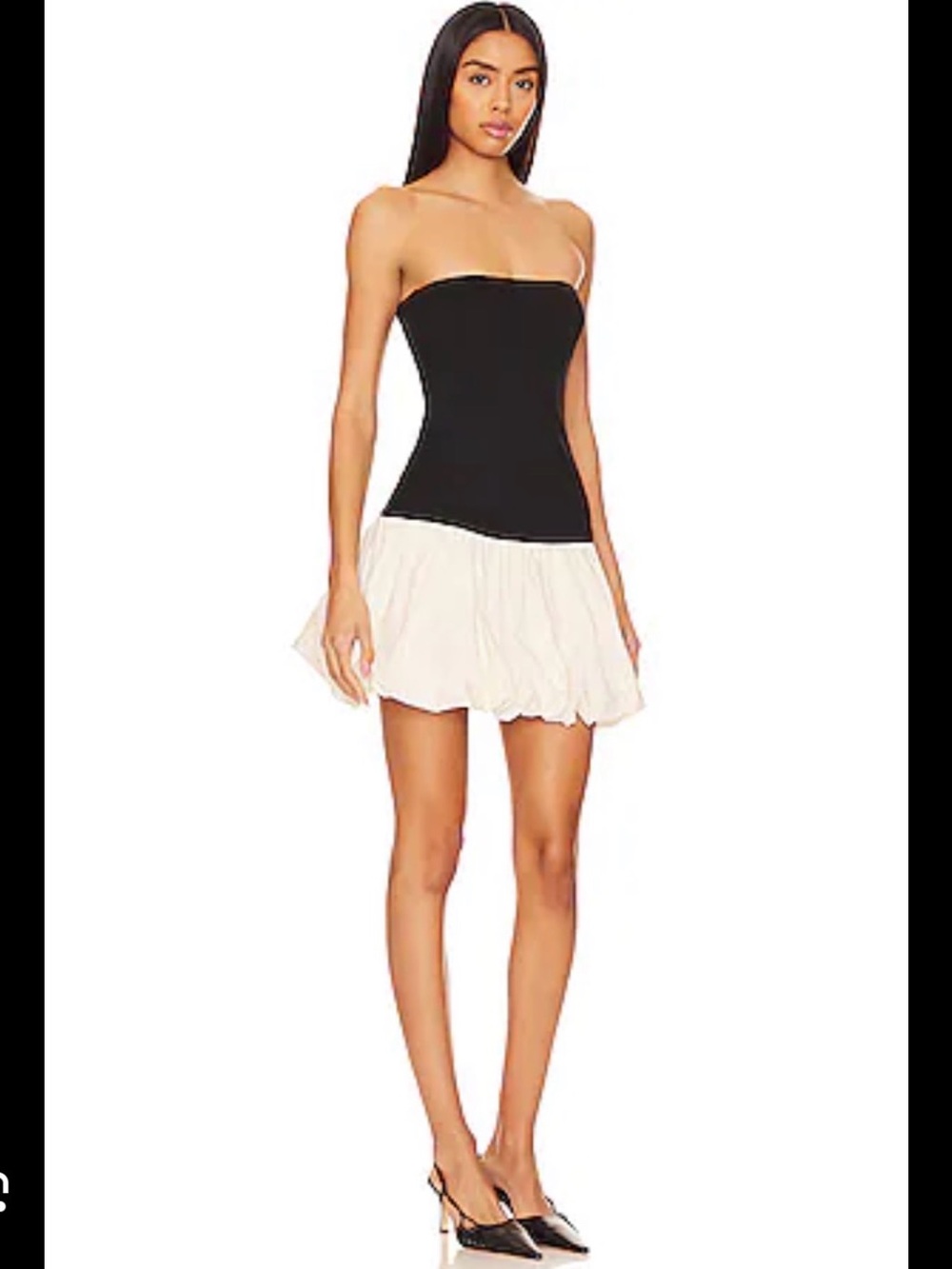 bohme Black Bodice with Cream Flared Mini Skirt